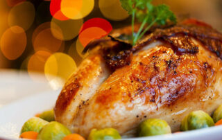 turkey dinner prepared in traditional holiday roast